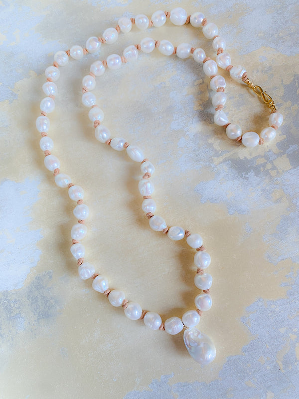 St. Helena Necklace with "Fireball" Pearl Pendant
