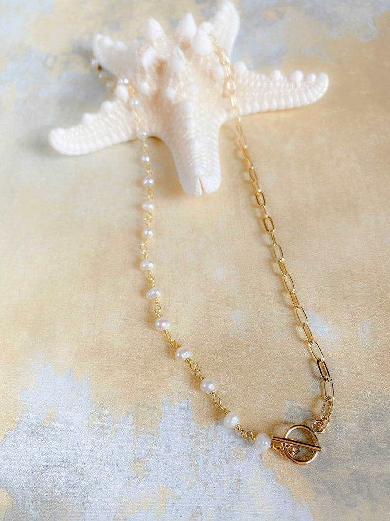 Carmel Collection Gold Filled and Pearl Chain Necklaces