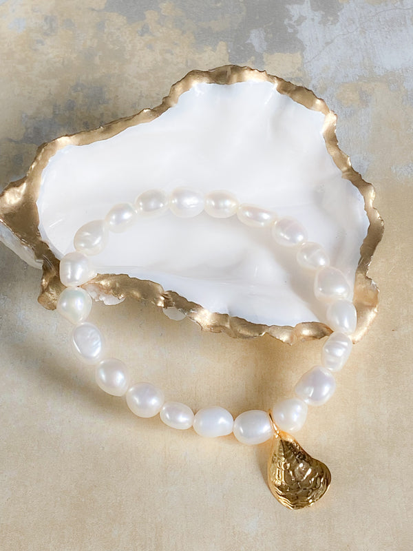 Oyster Charm Pearl Necklace and Bracelet