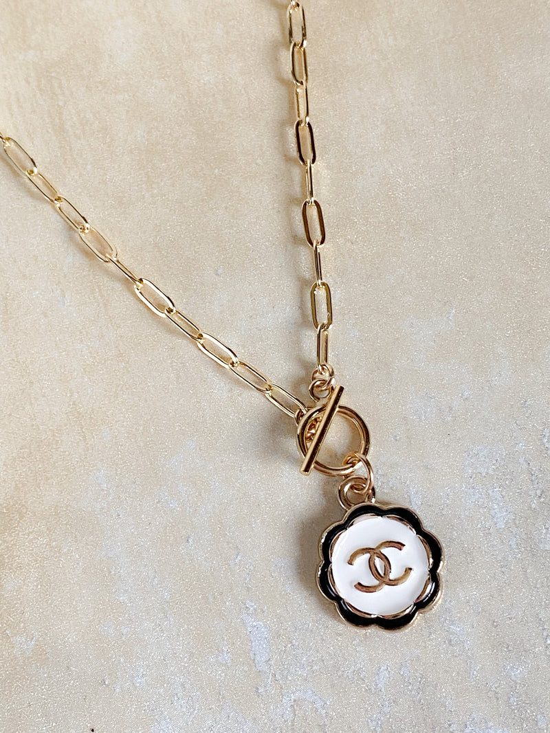 Repurposed Vintage Louis Vuitton Pearl Lock Necklace