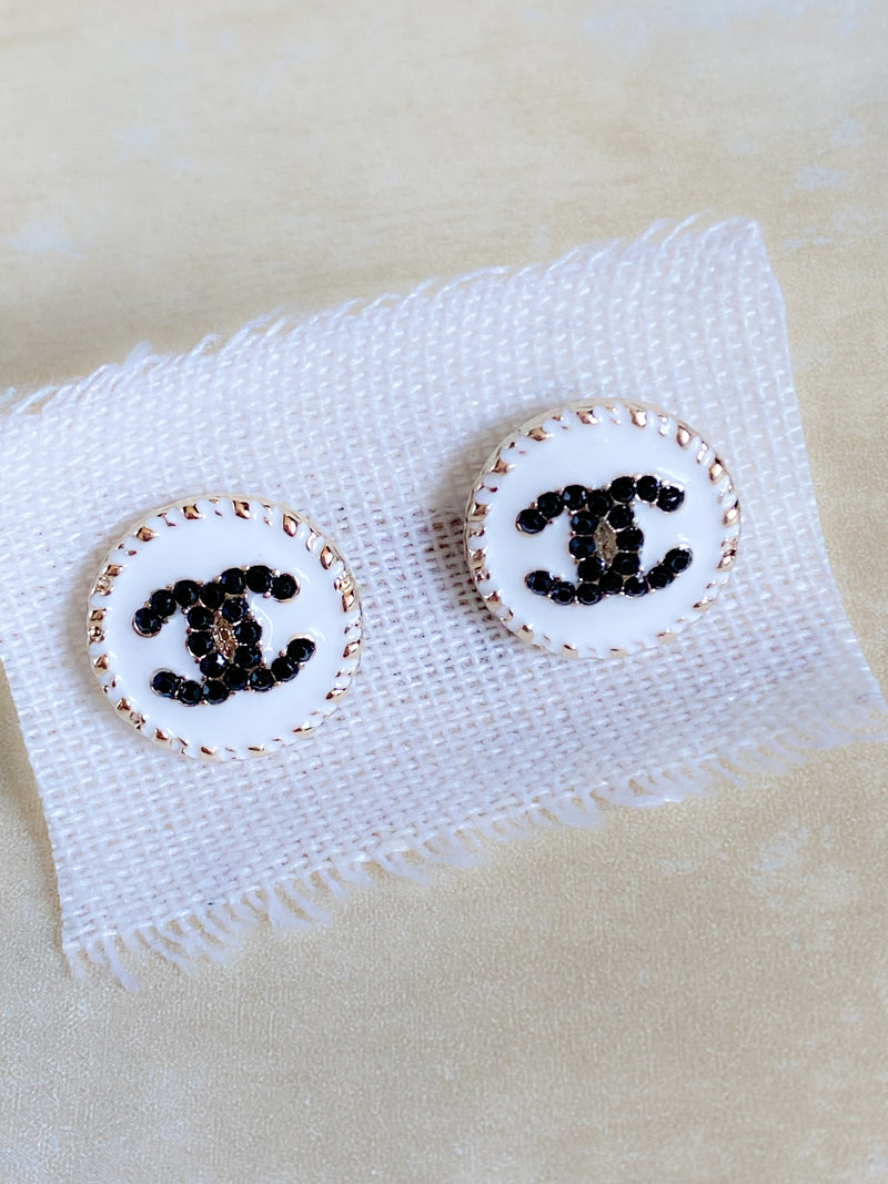 Repurposed Designer Button Earrings