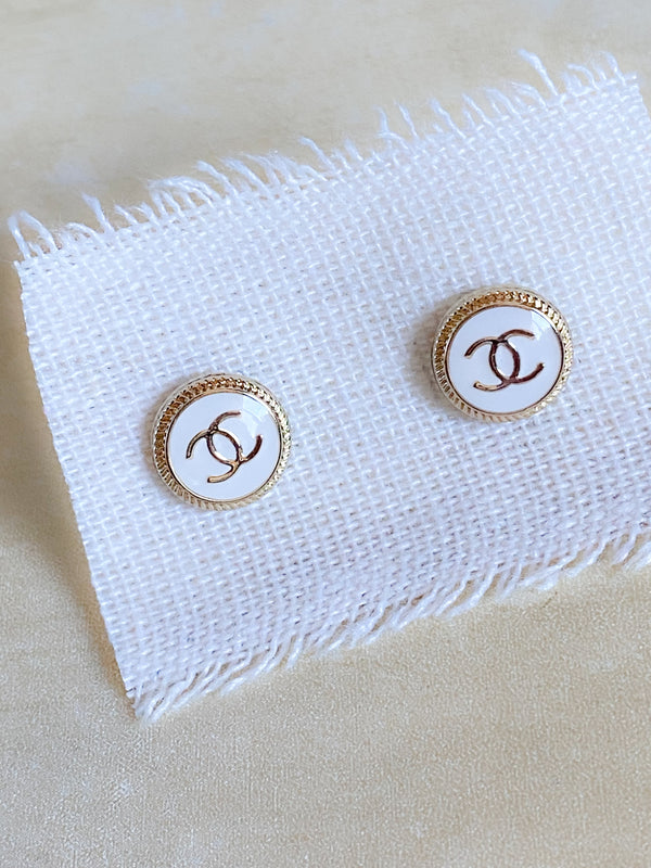 Repurposed Designer Button Earrings