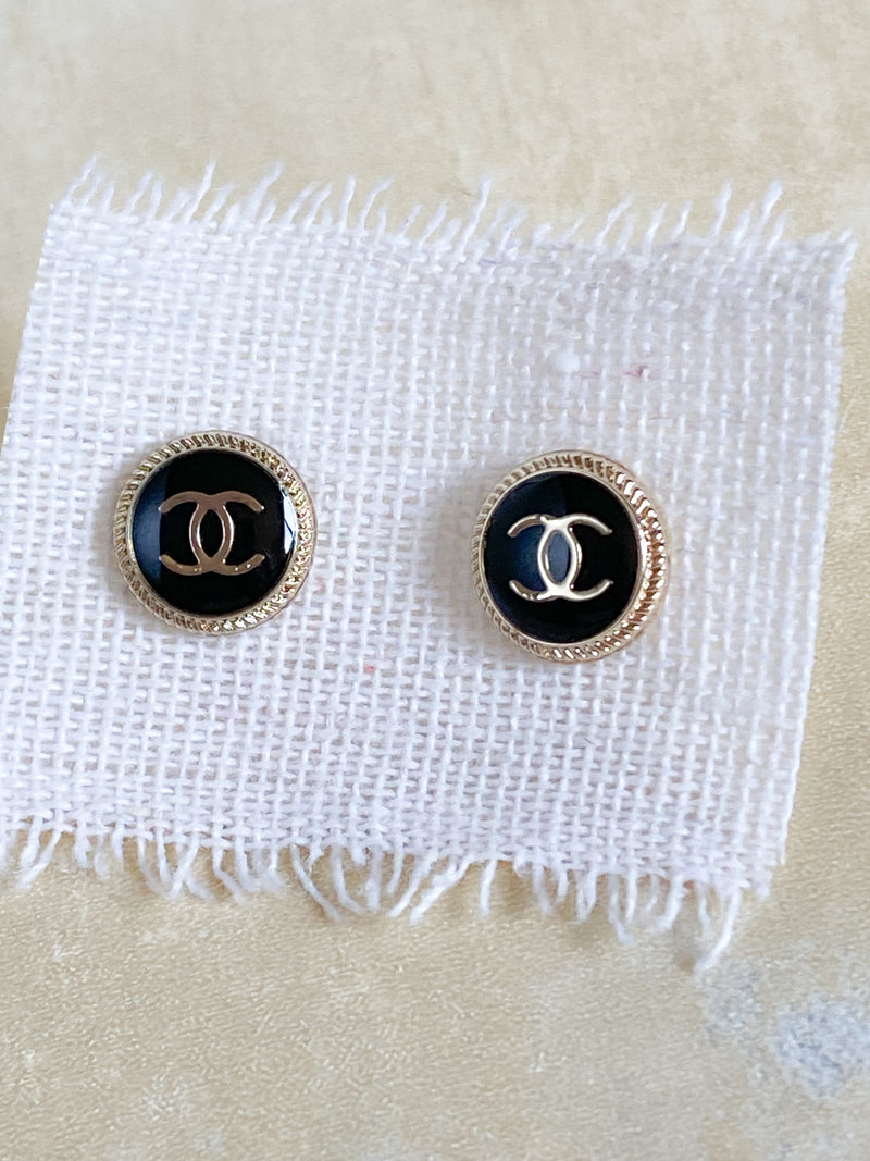 Repurposed Designer Button Earrings
