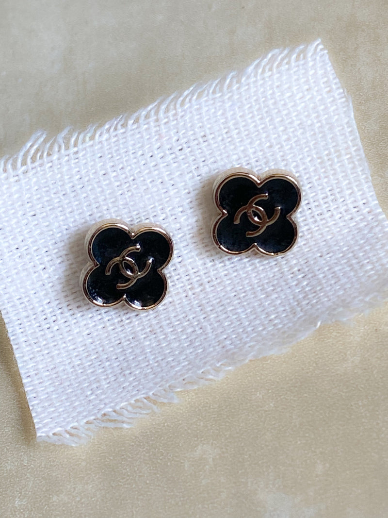 Repurposed Designer Button Earrings