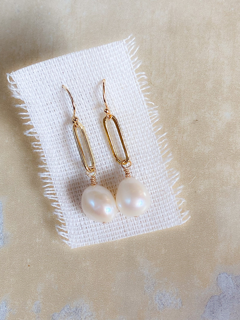 Carmel Collection Gold Filled Pearl Earrings