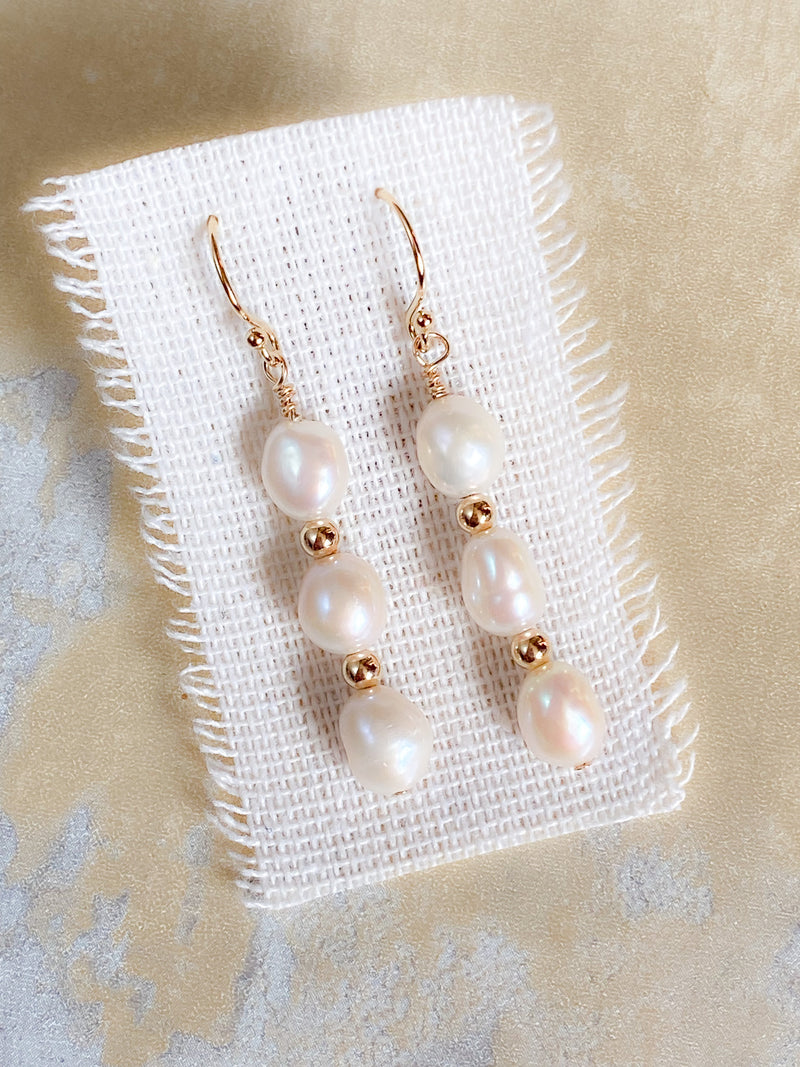Carmel Collection Gold Filled Pearl Earrings