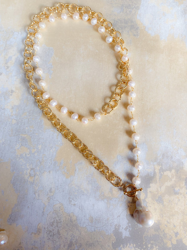 Carmel Collection Gold Filled and Pearl Chain Necklaces
