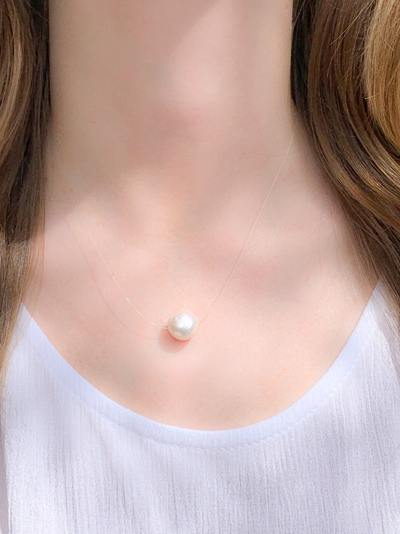 Tomales Bay Floating Pearl Necklace